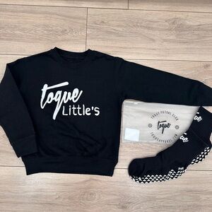 Toque Little's Black Crewneck (5/6) and Socks (XS 13y - 3) Set